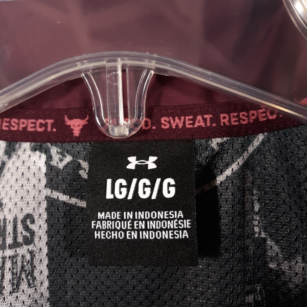 Under Armour Iron Paradise Barbell Club Jacket Project Rock Maroon Mens Large - Picture 6 of 13